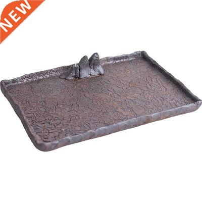 Simple Retro Stoneware Tea Tray Rectangle Japanese Home