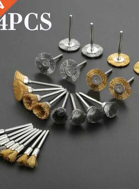 24pcs Brass Steel Wire Brush Polishing Wheel Brush Metal Sur