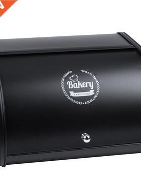 Roll Top Metal Flip-Baked Bread Box Dust-Proof Storage Box B