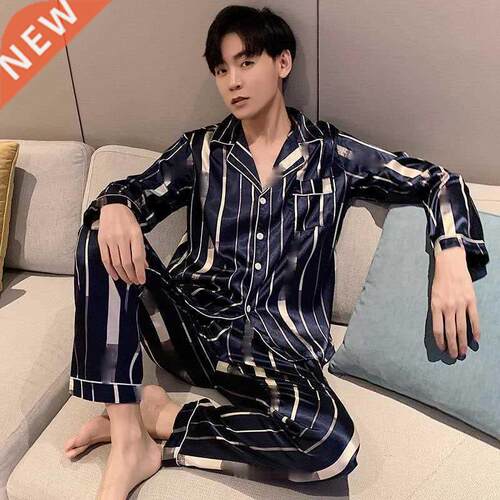 Men Comfortable Pyjamas Set XL 4XL 5XL Long Sleeve Casual H