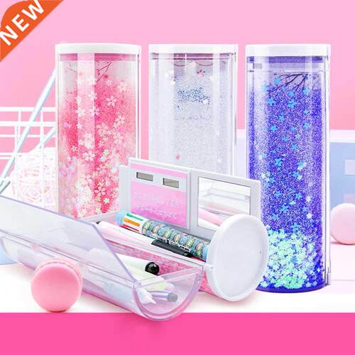 Quicksand Stationery Box School Pencil Cases With Mirror Ca