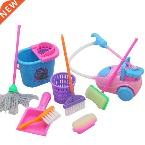 9pcs /set Mini Doll Accessories Household Cleaning Tools For