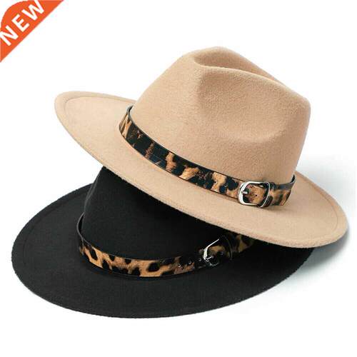 2020 Fashion nd Women Ladies Wool Felt Fe Hat Leopard Print