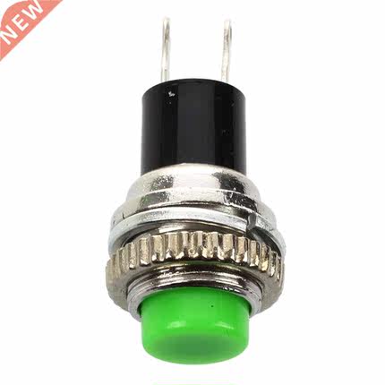 10 Pcs Momentary SPST NO Green Round Cap Button Switch AC A