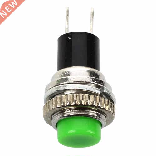 10 Pcs Momentary SPST NO Green Round Cap Button Switch AC A