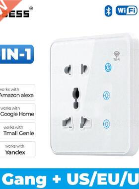 AUBESS Wifi Wall Touch Switches With Normal US EU Socket