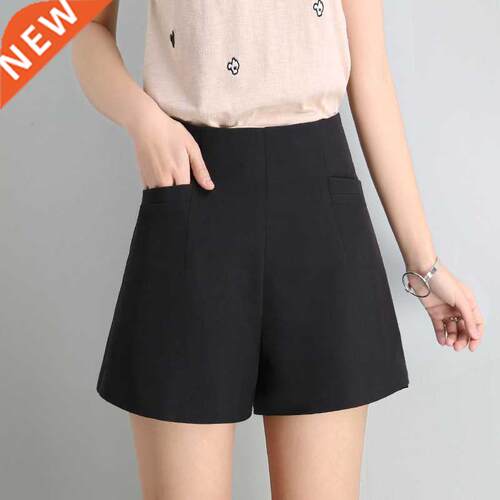 Korean version of high waist chiffon wide leg shorts in summ