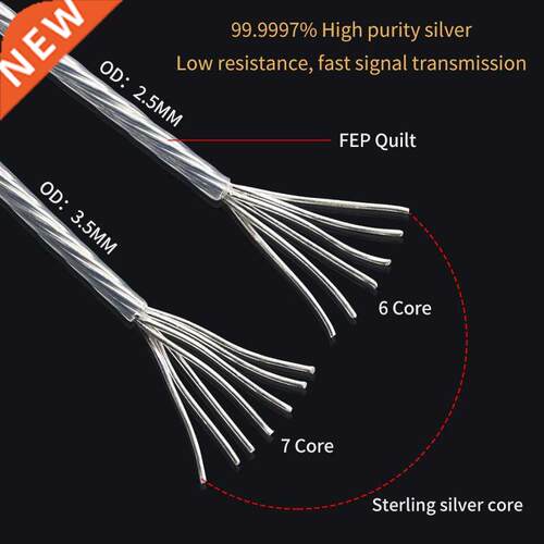 Pure Silver Audio Line Machine Inner Cable  Speaker Headp