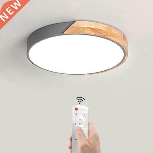 Black White Modern Led Wood Ceiling Lamp Dimmable 220v 18w N