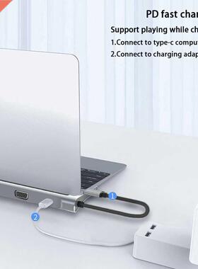 Type-C Hub HDMI-Compatible USB3.0 RJ45 TF Reader 3.5mm Jack