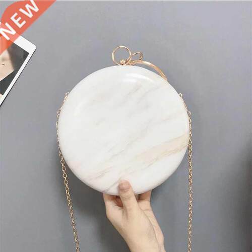 Round Shape White Clutch Bags Luxury Handbags Women Bags De