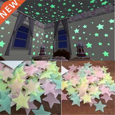 50pcs 3d Stars Glow In The Dark Wallpapers Luminous Fluoresc