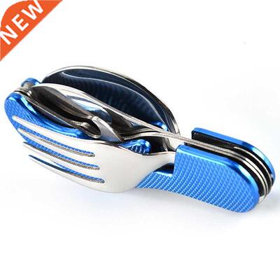 4 In 1 Outdoor Tableware Set Camping Cooking Supplies Stainl