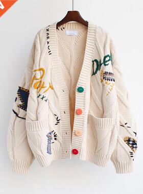 2022 Autumn Wnter Women Cardgan Warm Kntted Sweater Jacke