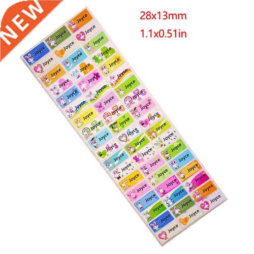 3Size Cute Rabbit Custom Name Stickers Cartoon Girls Waterpr
