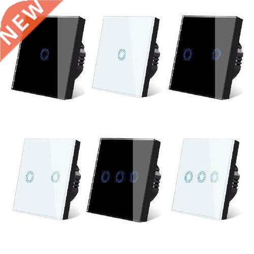 EU Plug Touch Switch Tempered Glass Light with LED
