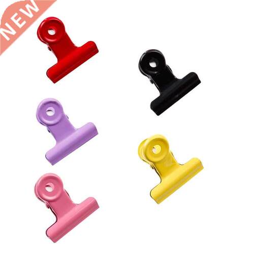 5pcs Small Bull Clips Metal Paper Clamps Colorful Hinge Clip