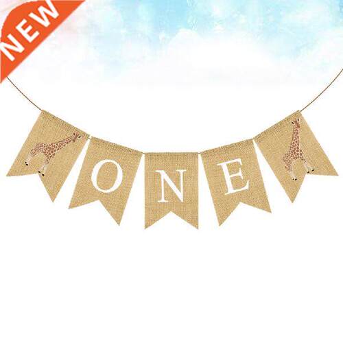 Banner Birthday Baby Bunting Burlap Swallowtail 1 Party