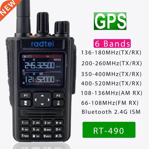 Radtel RT-490 GPS 6 Bands Amateur Ham Two Way Rado 256CH A