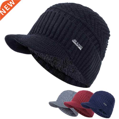Unisex Warm Winter Hats Stylish Add Fur Lined Soft Beanie Ca