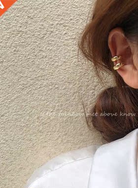 Korean Zircon Small Ear Cuff Set Ear Clips Vintage Gold Colo