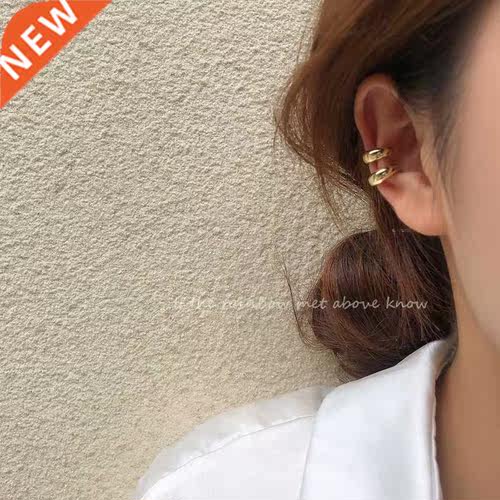 Korean Zircon Small Ear Cuff Set Ear Clips Vintage Gold Colo