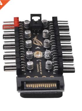 PWM Fan Hub 1 to 10 Sata Molex Cooler Cooling 4Pin Fan Split