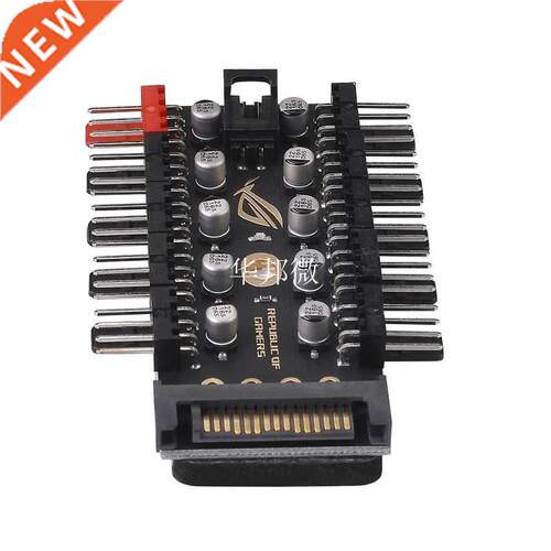 PWM Fan Hub 1 to 10 Sata Molex Cooler Cooling 4Pin Fan Split