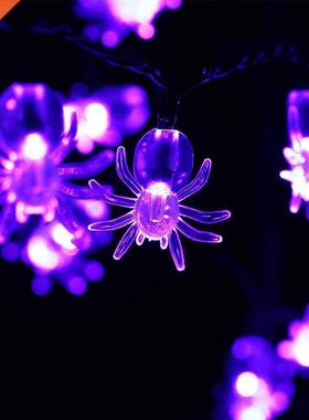 LED purple spider light string Halloween battery box USB tra