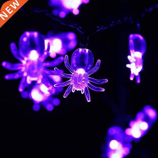 LED purple spider light string Halloween battery box USB tra