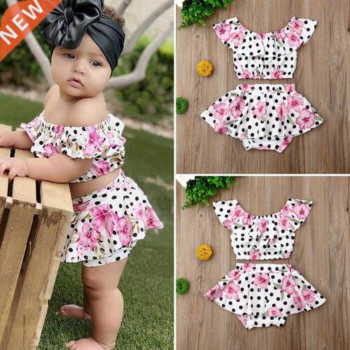 Newest Fashion Newborn Baby Girl Clothes Flower Print Polka