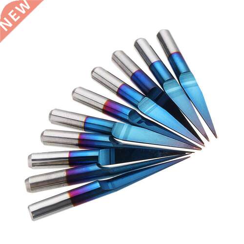 10pcs .175mm Blue Coating PCB D Milling Cutter 10/15/20/25