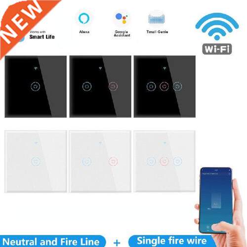 1/2/ gang TUYA WiFi Smart Touch Switch 110-250V Home Wall