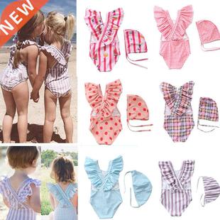 2~8Y Toddler Baby Girls Swimwear one piece Girls Swimsuit wi