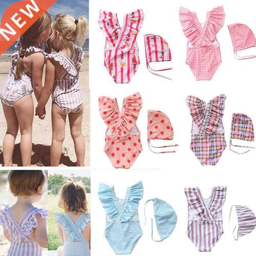 2~8Y Toddler Baby Girls Swimwear one piece Girls Swimsuit wi