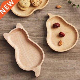 Cartoon Wooden Storage Trays Dishes Plates Kids Candy