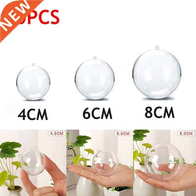 10Pc Christmas Transparent Ball Plastic Christmas Trees Open