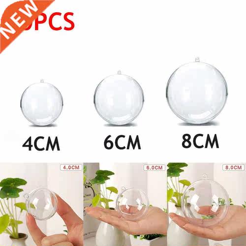10Pc Christmas Transparent Ball Plastic Christmas Trees Open