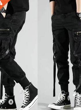 Men's Side Pockets Harem Pants 2021 Autumn Hip Hop Casual Ri
