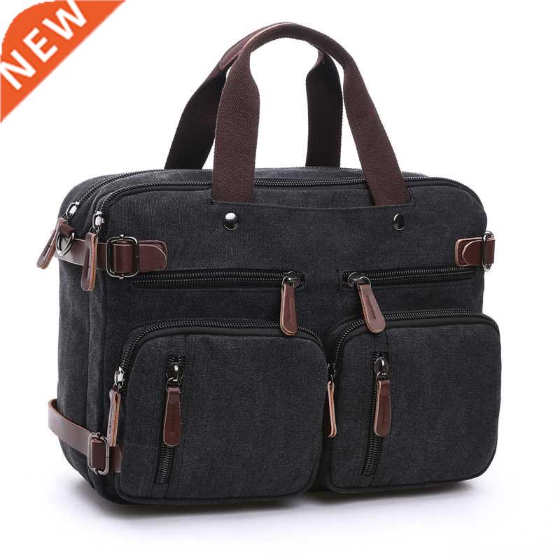 Men's vintage Casual Briefcase man Business Shoulder Messen - 实物图