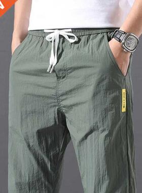 2022 Summer Men Pants Sports Outdoor Casual Trousers Solid C