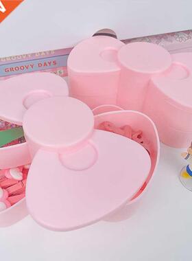 Earring Storage Box Bow-Shaped Holder Rotary Makeup Necklace