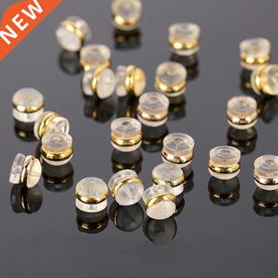 20-40pcs Silicone Rubber Ear Back Stoppers Copper Ring Hambu