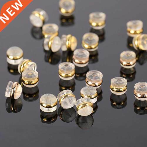 20-40pcs Silicone Rubber Ear Back Stoppers Copper Ring Hambu