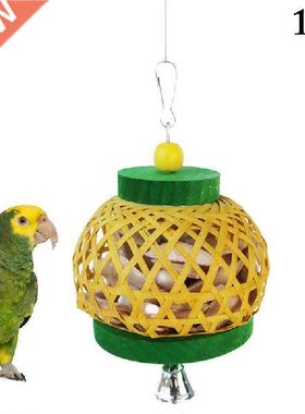 Bird Cage Parrot Toys Natural Wooden Parrot Cage Toy Chew