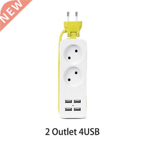 EU Plug Power Strip 4 USB Port Charger Socket, 1200W
