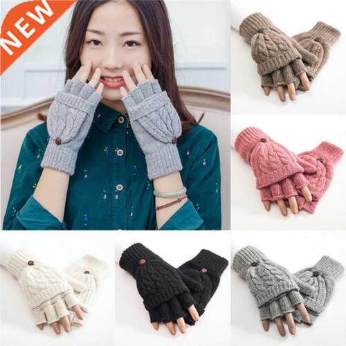 1 Pair Female Men Winter Warm Knitted Finger Gloves Outdoor