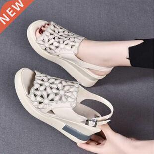 Summer Wedge Shoes for Women Sandals Open Toe Platform Hollo