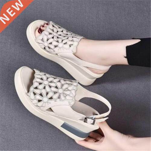 Summer Wedge Shoes for Women Sandals Open Toe Platform Hollo