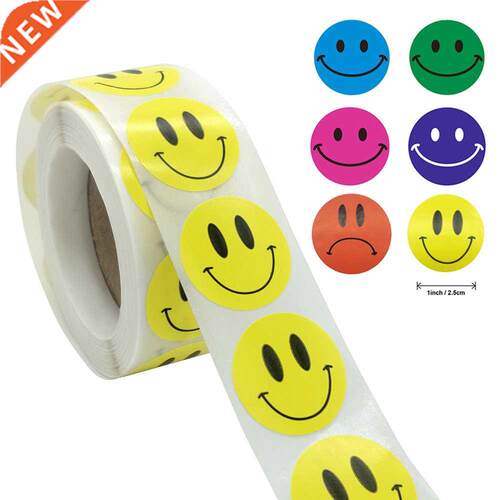 500pcs/roll Car Laptop Phone Stickers Smiling Face Portrait